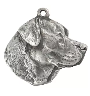 Labrador Retriever, retriever du Labrador - un collier avec un chien, un pendentif de chien sur une chaîne en argent, un bijou unique de la marque Art-Dog