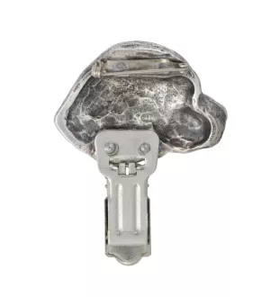 Labrador Retriever - Brosche mit Clip, Startnummernhalter, versilberte Anstecknadel für Hundeausstellungen der Marke Art-Dog