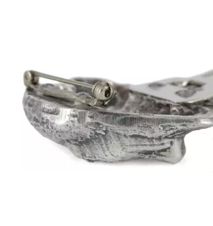 Labrador Retriever - Brosche mit Clip, Startnummernhalter, versilberte Anstecknadel für Hundeausstellungen der Marke Art-Dog