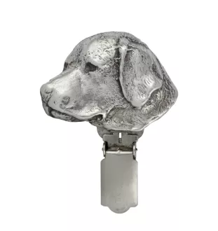 Labrador Retriever - brooch with a clip, holder for a start number, silver-plated dog show pin from the Art-Dog brand