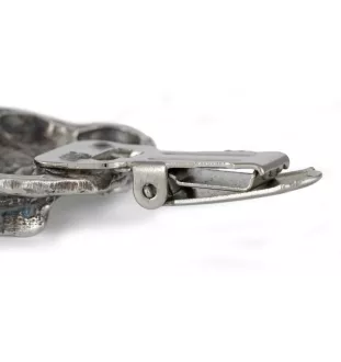 Labrador Retriever - brooch with a clip, holder for a start number, silver-plated dog show pin from the Art-Dog brand