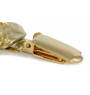 Labrador Retriever - brooch with a clip, gold-plated holder for a race number, elegant dog show pin from Art-Dog brand
