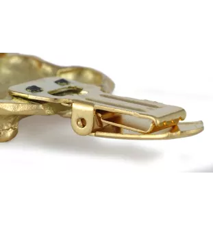 Labrador Retriever - brooch with a clip, gold-plated holder for a race number, elegant dog show pin from Art-Dog brand