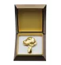 Labrador Retriever - brooch with a clip, gold-plated holder for a start number, a gift for a dog show by Art-Dog brand.