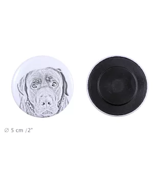 Labrador Retriever Magnet mit einem Hundepfotenabdruck, außergewöhnlich leicht, starker Magnet, handgefertigtes Produkt der Marke Art-Dog