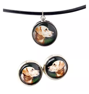 Labrador Retriever - Schmuck mit Ihrem Foto-Box, Halskette und Ohrringe-Set, personalisierte Produkte der Marke Art-Dog.