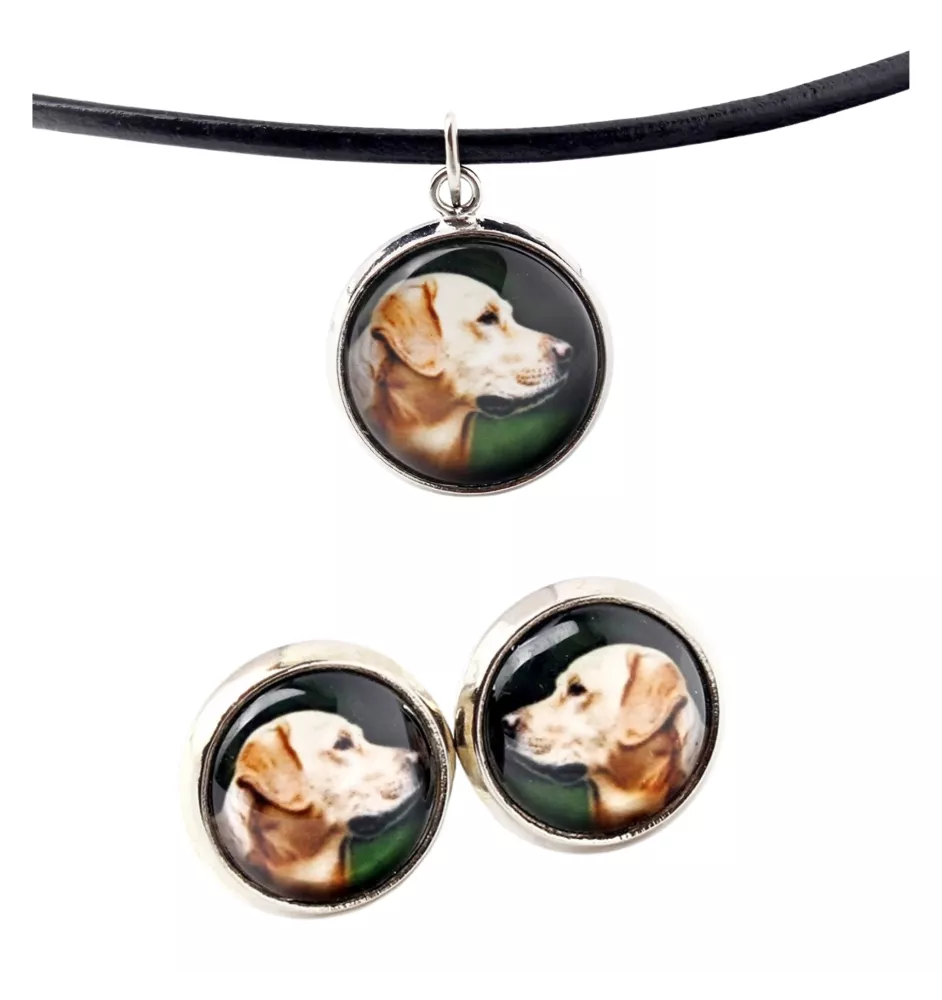 Labrador Retriever - jewelry with your photo box, set of necklace and earrings, personalized products from the Art-Dog brand