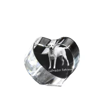 Labrador Retriever, retriever du Labrador I - une photo de chien dans un cristal, un cœur en cristal, un cadre photo exceptionnel de la marque Art-Dog