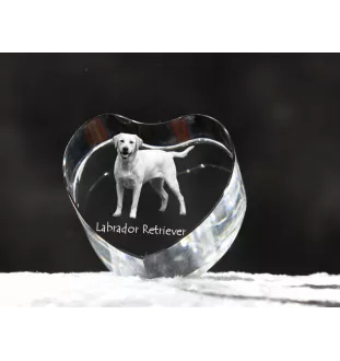 Labrador Retriever, retriever du Labrador I - une photo de chien dans un cristal, un cœur en cristal, un cadre photo exceptionnel de la marque Art-Dog
