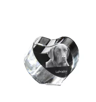 Labrador Retriever, retriever du Labrador - une photo de chien dans un cristal, un cœur en cristal, un cadre photo exceptionnel de la marque Art-Dog