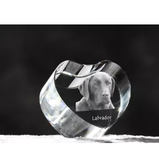 Labrador Retriever, retriever du Labrador - une photo de chien dans un cristal, un cœur en cristal, un cadre photo exceptionnel de la marque Art-Dog