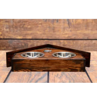 Labrador Retriever - wooden stand with bowls for a dog, decorative dog bowls, a gift for adopting a dog from the Art-Dog brand