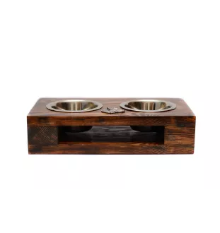 Labrador Retriever, retriever du Labrador - support en bois avec des bols pour chien, bols pour chien en acier, cadeau pour l'adoption d'un chien de la marque Art-Dog