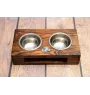 Labrador Retriever - wooden stand with bowls for a dog, steel dog bowls, a gift for adopting a dog from the Art-Dog brand