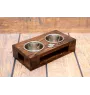 Labrador Retriever - wooden stand with bowls for a dog, steel dog bowls, a gift for adopting a dog from the Art-Dog brand