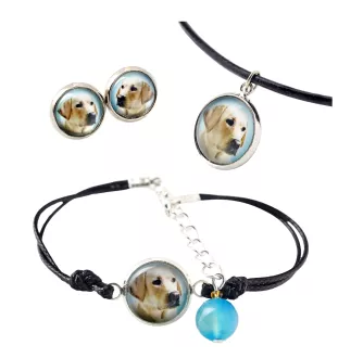 Labrador Retriever I - Schmuckset in einer Schachtel, Halskette, Ohrringe, Armband, Produkte der Marke Art-Dog