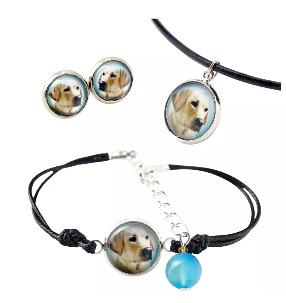 Labrador Retriever, retriever du Labrador I - ensemble de bijoux dans une boîte, collier, boucles d'oreilles, bracelet, produits de la marque Art-Dog