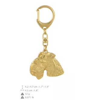Lakeland Terrier - Gilded key ring with dog, handbag decoration, luxury accessory by Art-Dog brand