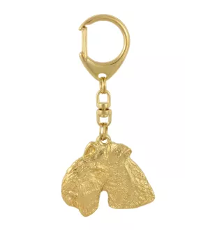 Lakeland Terrier - Gilded key ring with dog in gift box, handbag decoration, luxury accessory by Art-Dog brand