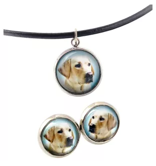 Labrador Retriever I - Schmuck mit Ihrem Foto-Box, Halskette und Ohrringe-Set, personalisierte Produkte der Marke Art-Dog.