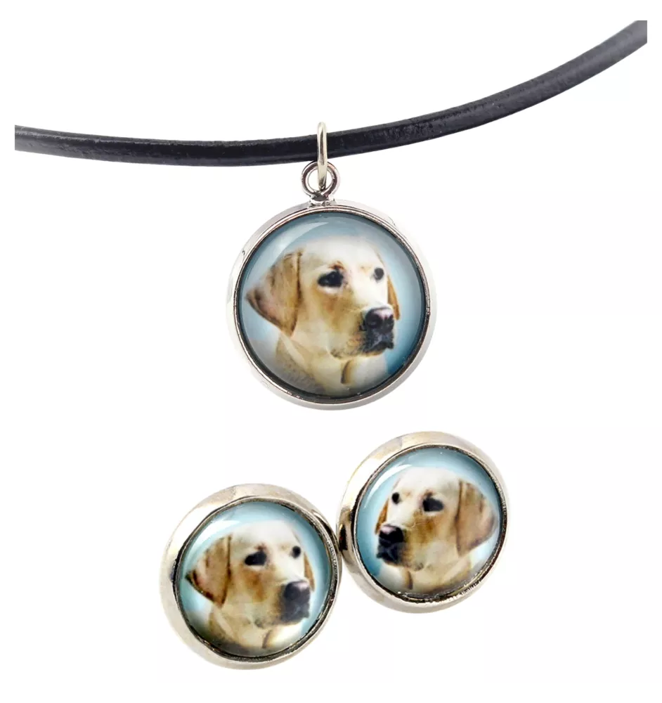 Labrador Retriever I - jewelry with your photo box, set of necklace and earrings, personalized products from the Art-Dog brand