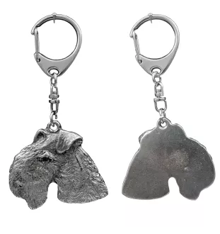 Lakeland Terrier - Versilberter Schlüsselanhänger mit Hund in einer Geschenkbox, Handtaschenschmuck, Rucksackanhänger der Marke Art-Dog