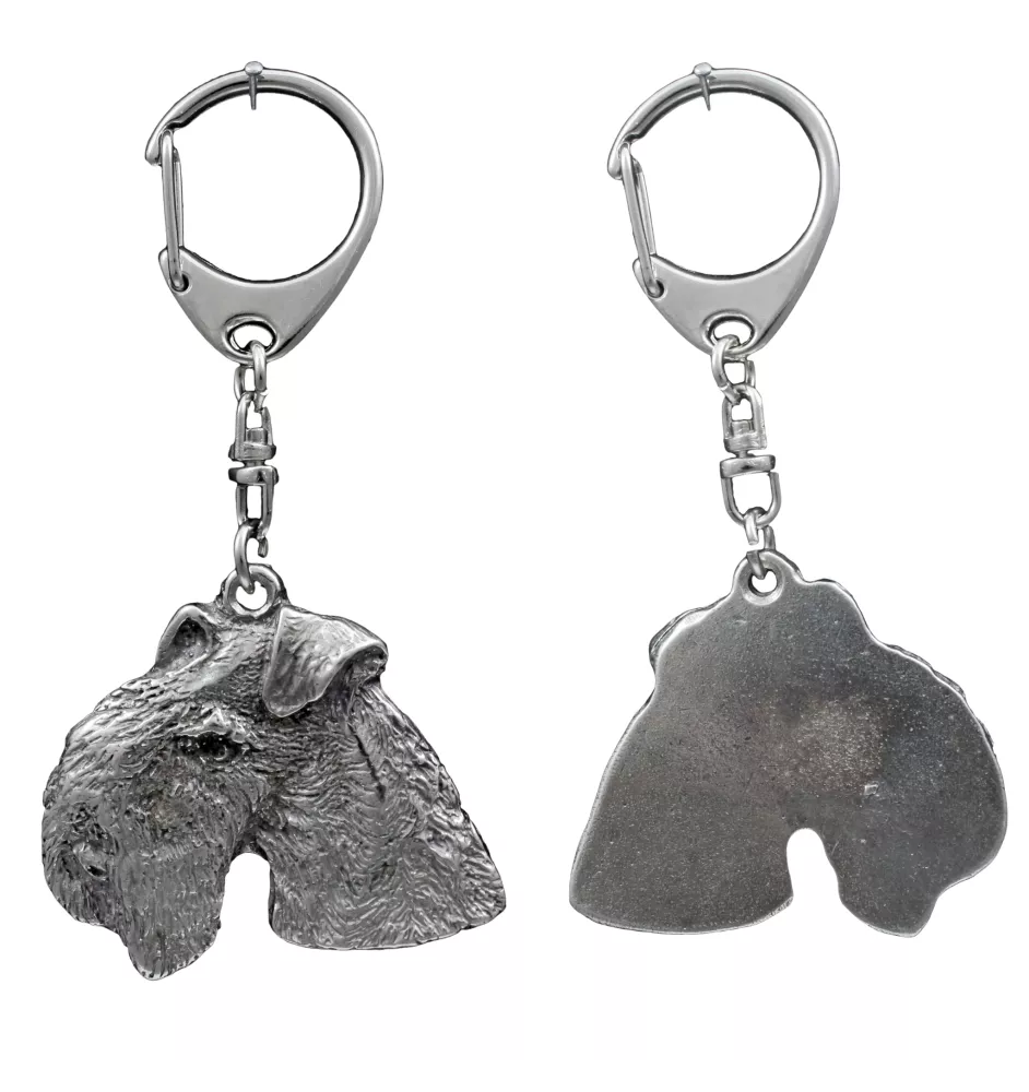Lakeland Terrier - Versilberter Schlüsselanhänger mit Hund in einer Geschenkbox, Handtaschenschmuck, Rucksackanhänger der Marke Art-Dog