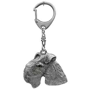 Lakeland Terrier - Silver-plated key ring with a dog in a gift box, handbag decoration, backpack pendant by Art-Dog brand
