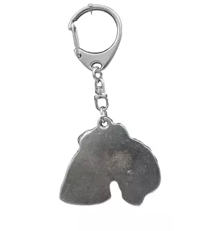 Lakeland Terrier - Silver-plated key ring with a dog in a gift box, handbag decoration, backpack pendant by Art-Dog brand