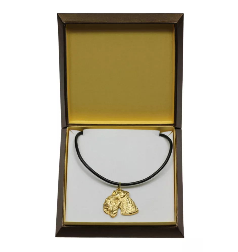 Lakeland Terrier - Collier de chien dans une boîte cadeau, pendentif plaqué or pour les fans de chiens, bijoux remarquables par Art-Dog