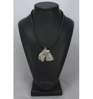 Lakeland Terrier - Hundehalsband in Geschenkbox, versilbertes Medaillon für Hundefans, markanter Anhänger der Marke Art-Dog