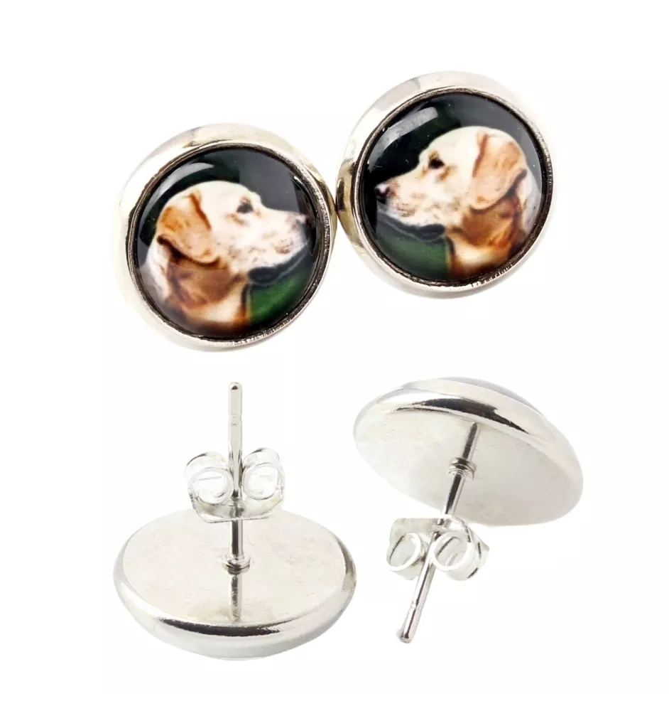 Labrador Retriever, retriever du Labrador - boucles d'oreilles dans une boîte, votre photo, bijoux faits à la main, produit de la marque Art-Dog.