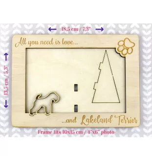 Lakeland Terrier - Photo frame, engraved wooden frame, a lovely gadget for the dog lover by Art-Dog
