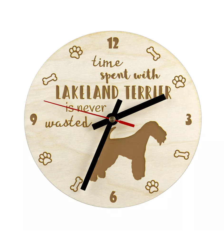 Lakeland Terrier - clock with dog, wooden clock with engraving, personalised clock by Art-Dog
