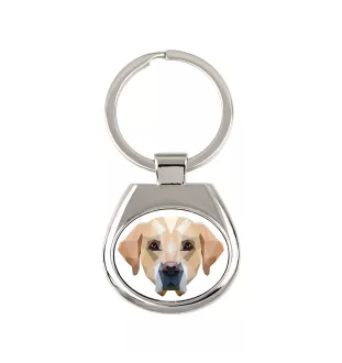 Labrador Retriever - geometric keychain with a photo and the inscription Art-Dog