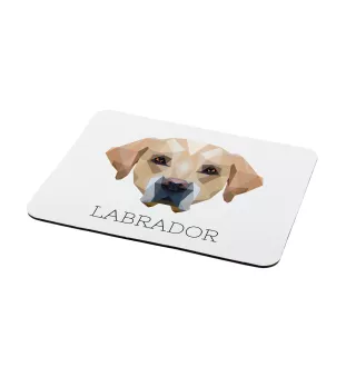 Labrador Retriever, retriever du Labrador - tapis de souris géométrique avec photo et inscription Art-Dog