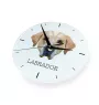 Labrador Retriever - geometrische Wanduhr mit Bild und Aufschrift der Marke Art-Dog
