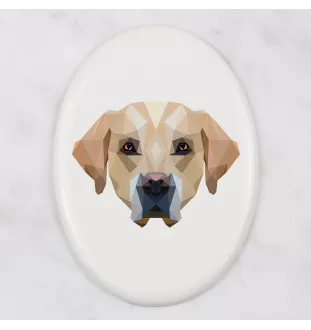 Labrador Retriever - Fliese mit geometrischem Bild und Schriftzug der Marke Art-Dog
