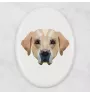 Labrador Retriever - Fliese mit geometrischem Bild und Schriftzug der Marke Art-Dog