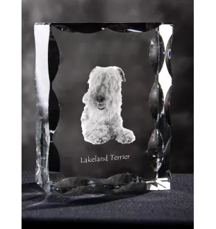 Lakeland Terrier - crystal with a picture of a dog, glass statuette with a picture, unique frame with a picture from Art-Dog brand