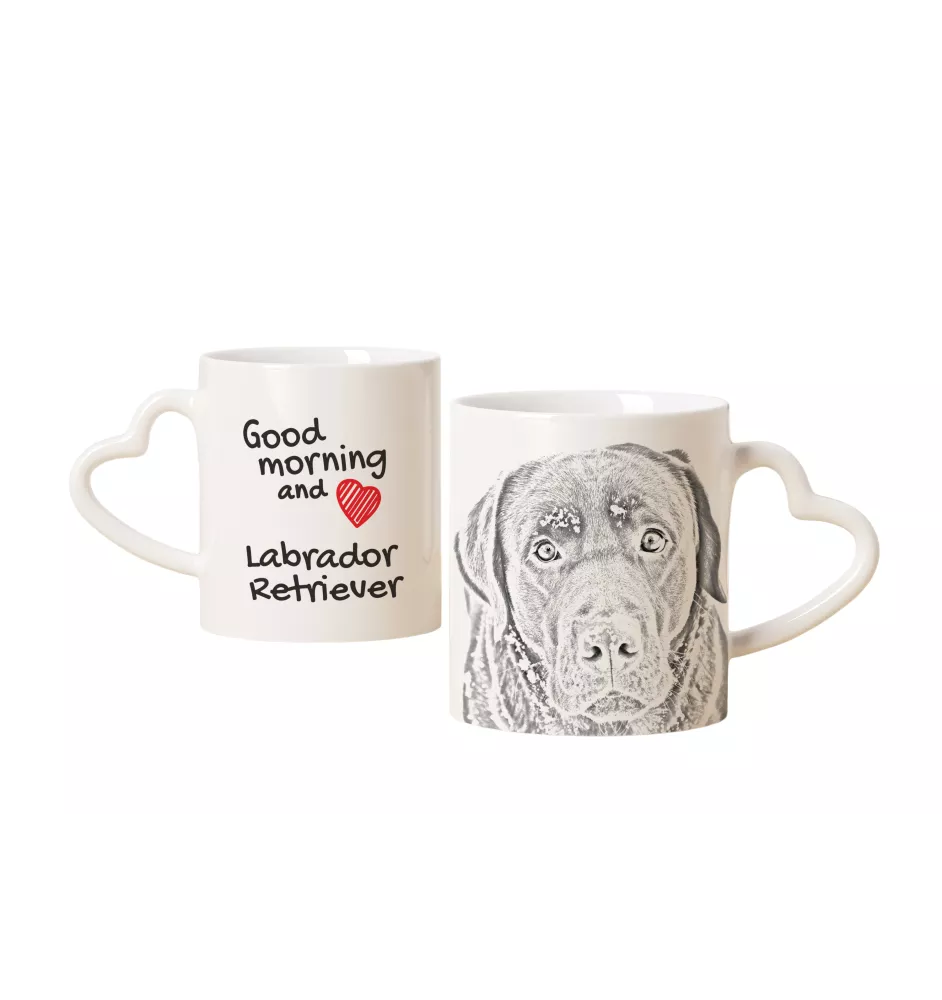 Labrador Retriever - Tasse mit Hund, entzückende Tasse mit herzförmigem Henkel, universelles Geschenk der Marke Art-Dog