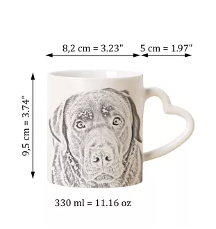 Labrador Retriever, retriever du Labrador - tasse avec chien, une tasse adorable avec une anse en forme de cœur, un cadeau universel de la marque Art-Dog