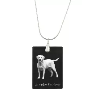 Labrador Retriever I - Kristallanhänger mit Hund, Silberhalskette mit Foto, personalisierter Anhänger der Marke Art-Dog