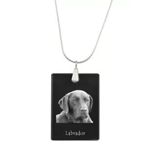Labrador Retriever - Crystal pendant with dog, silver necklace with photo, personalised pendant by Art-Dog brand
