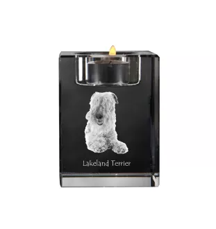 Lakeland Terrier - Kerzenhalter mit Hundefoto, Teelichthalter aus Kristall, personalisiertes Geschenk der Marke Art-Dog