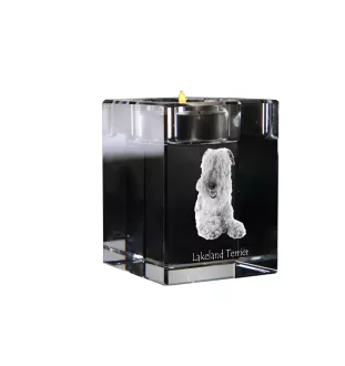 Lakeland Terrier - Candle holder with dog photo, crystal tealight holder, personalised gift by Art-Dog brand