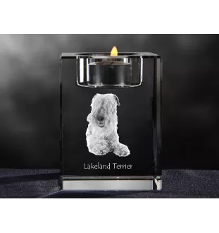 Lakeland Terrier - Kerzenhalter mit Hundefoto, Teelichthalter aus Kristall, personalisiertes Geschenk der Marke Art-Dog