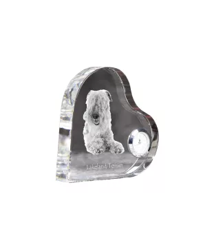 Lakeland Terrier - horloge en cristal avec une photo de chien, horloge de table en forme de cœur, horloge debout personnalisée de la marque Art-Dog