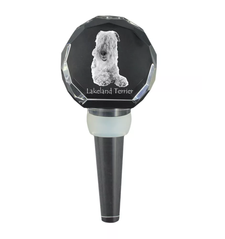 Lakeland Terrier - Bouchon de bouteille en cristal, bouchon de vin unique avec photo, cadeau personnalisé pour sommelier par la marque Art-Dog