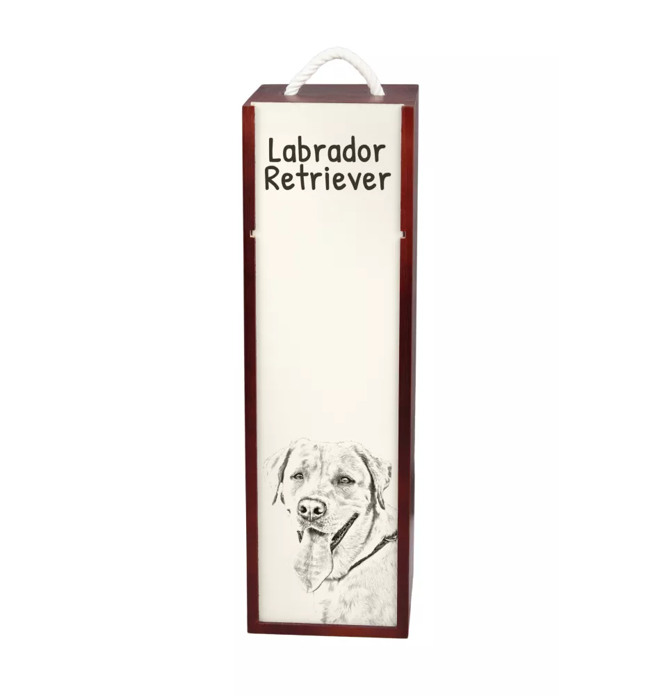 Labrador Retriever I - wine box with a dog, alcohol box with graphics, personalized gift box from the Art-Dog brand